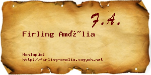 Firling Amália névjegykártya